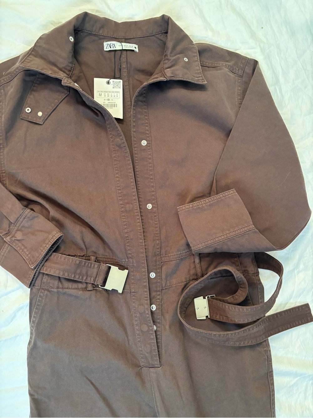 ZARA Brown Utility Jacket with Belted Waist